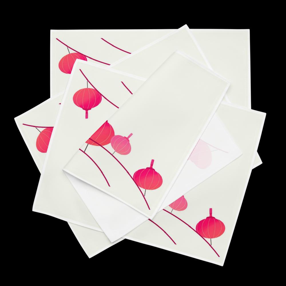 White & Pink Abstract Placemat Set – 4-Pack 18x14 Decorative Table Placemats