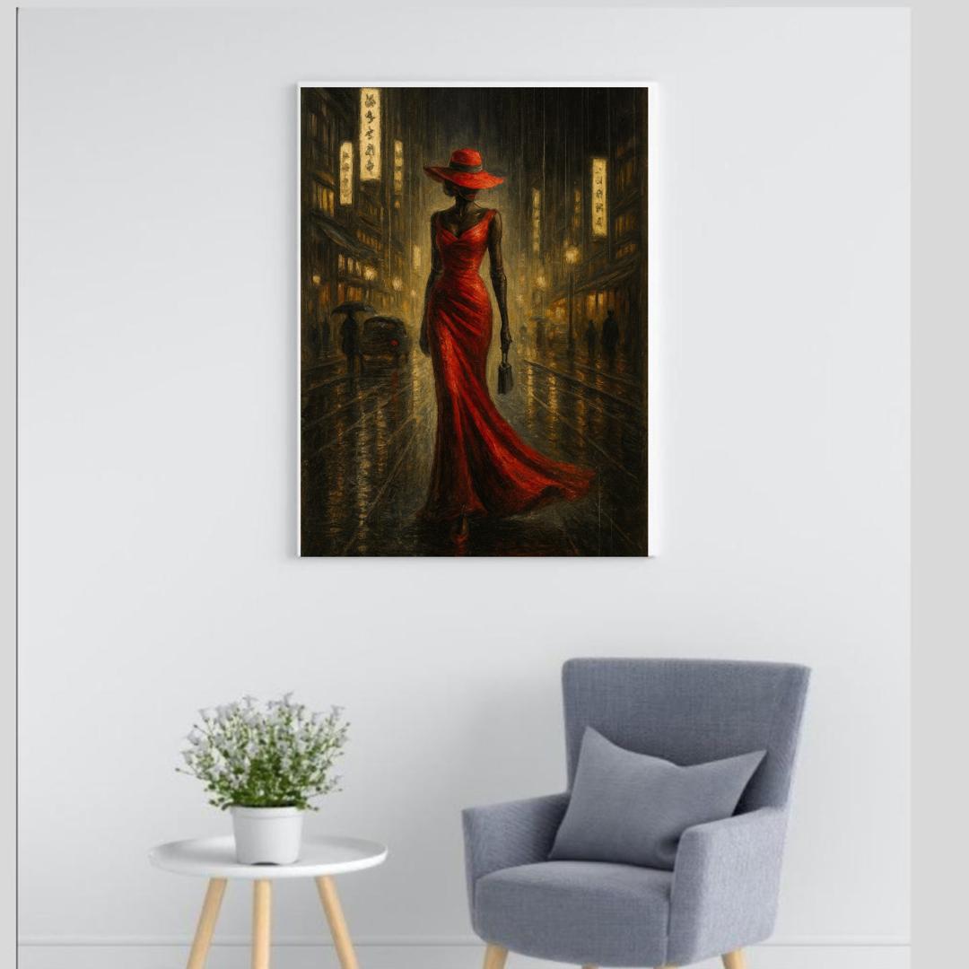 Elegant Red Abstract Wall Art Bundle – Printable Digital Set