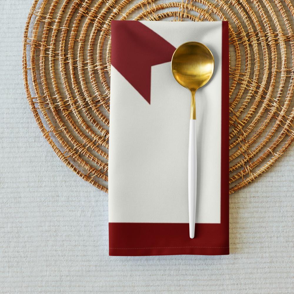 Red & White Christmas Cloth Napkin Set (4) — 20 x 20 in Reusable Polyester Dinner Napkins