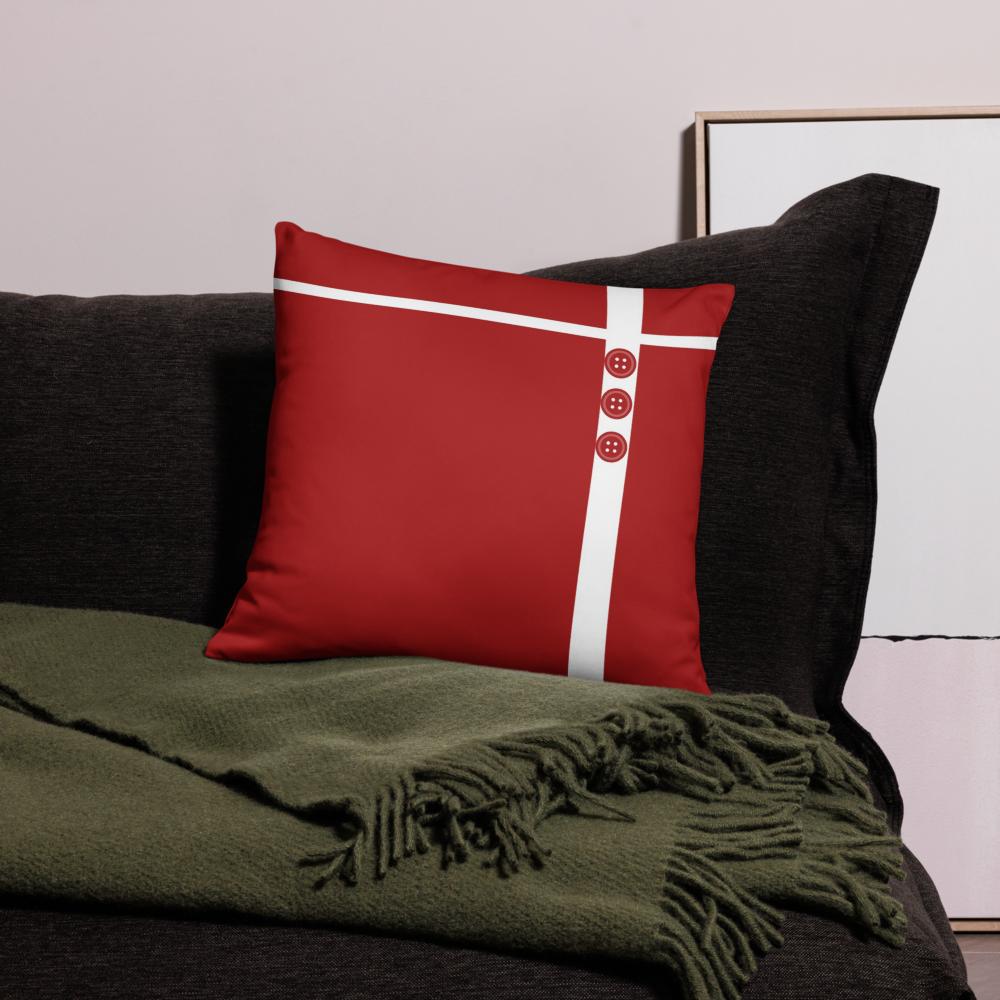 Red & White Decorative Throw Pillow – 18×18 & 22×22