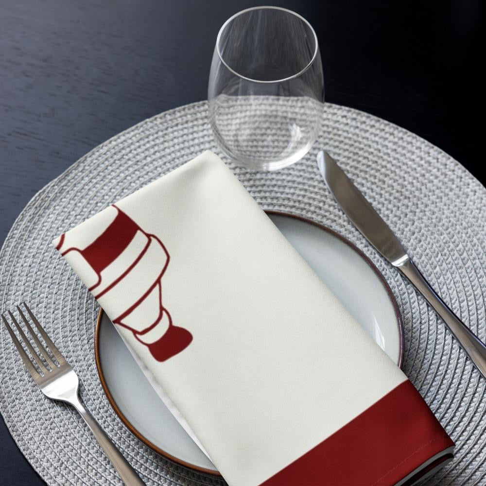 Red & White Holiday Cloth Napkin Set (4) — 20 x 20 in Reusable Christmas Dinner Napkins