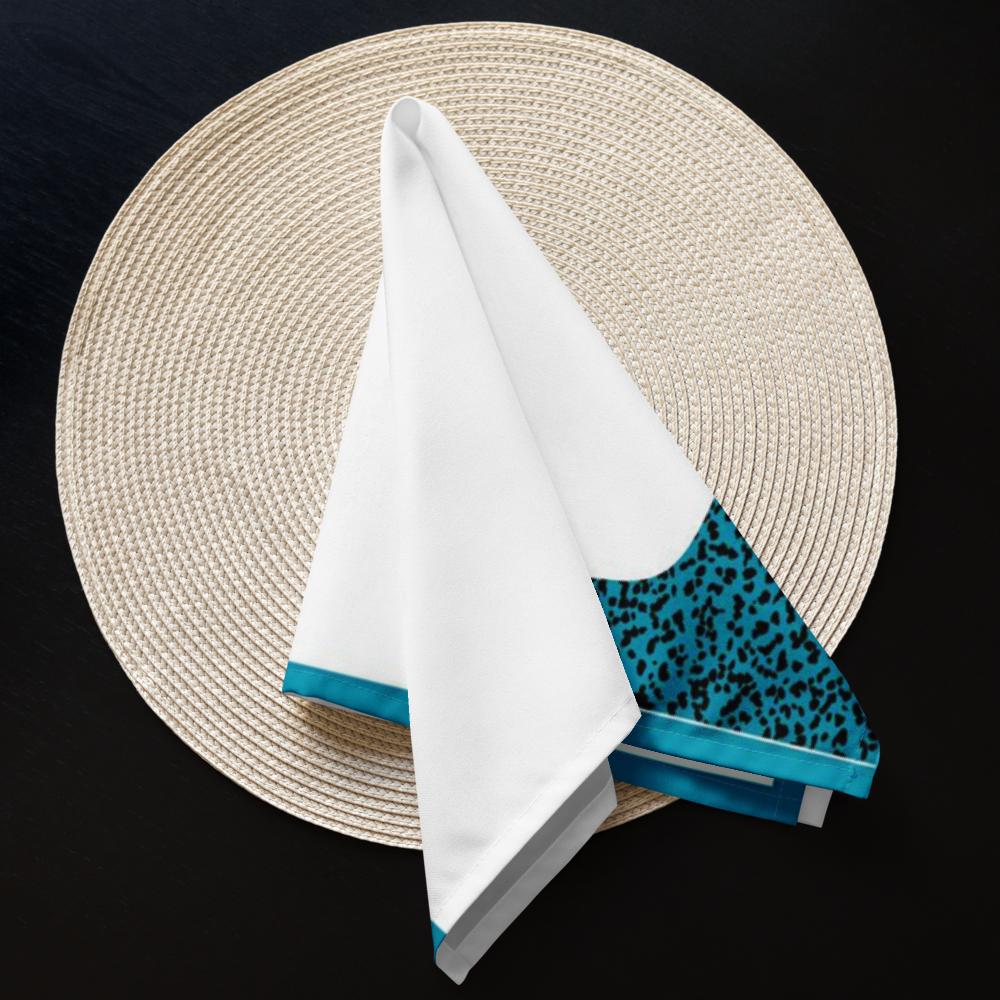 White and Teal Cloth Napkin Set – 4 Elegant 20x20” Reusable Fabric Napkins for Modern Table Décor