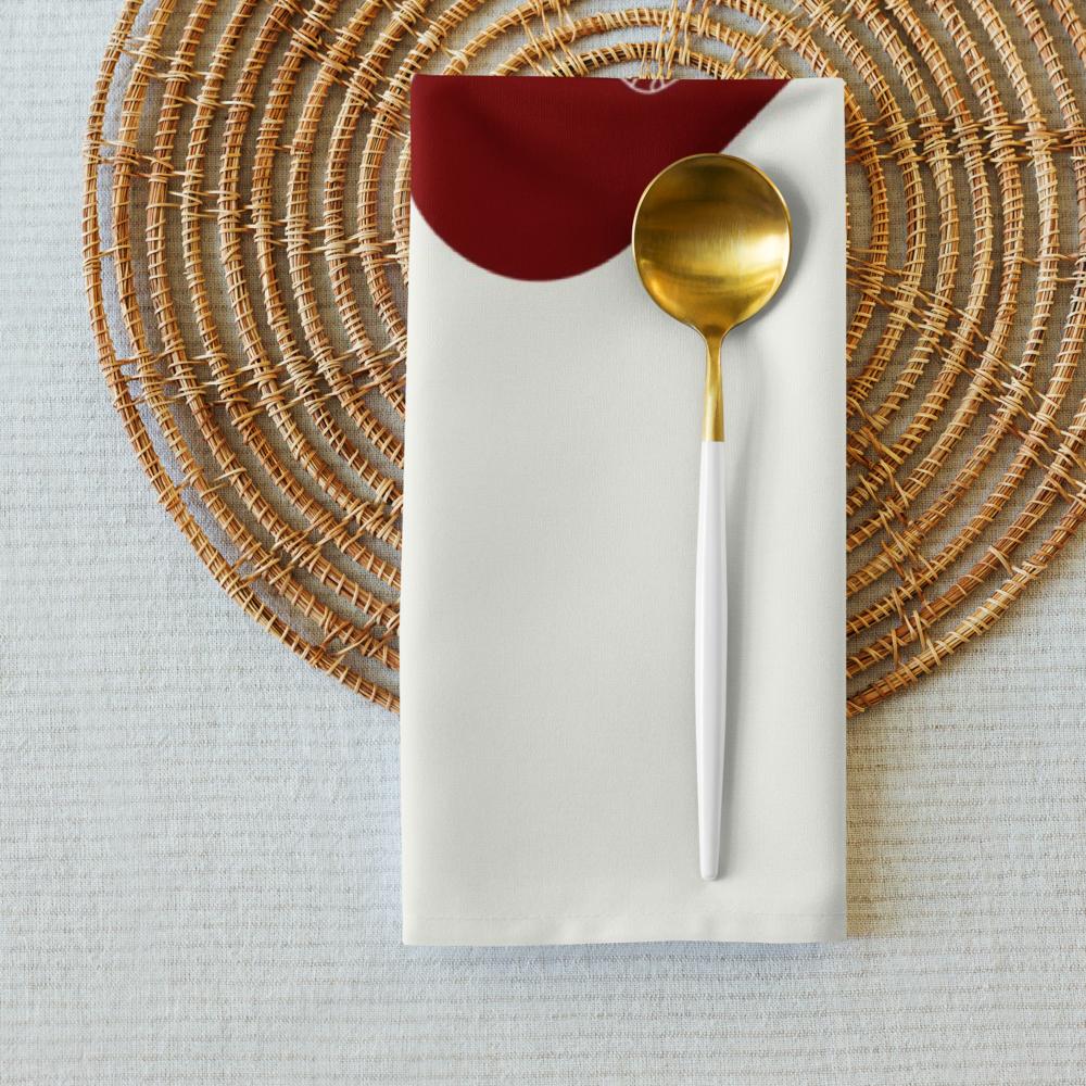 Red & White Holiday Cloth Napkin Set (4) — 20 x 20 in Reusable Christmas Dinner Napkins
