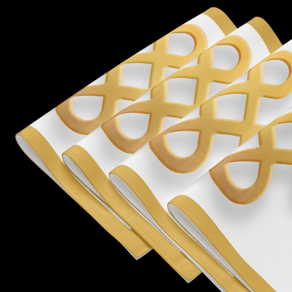 White & Yellow Abstract Placemat Set – 4-Pack 18x14 Decorative Table Placemats