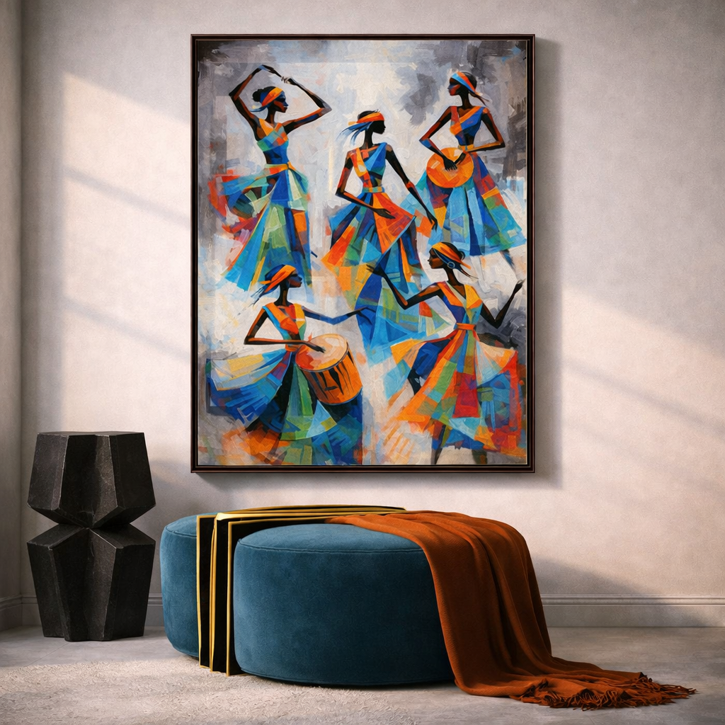 Afrocentric Music and Dance Wall Art Set – Vibrant African Inspired Printable Decor – Modern Cultural Digital Download (11x14, 16x20, 18x24, 24x36)