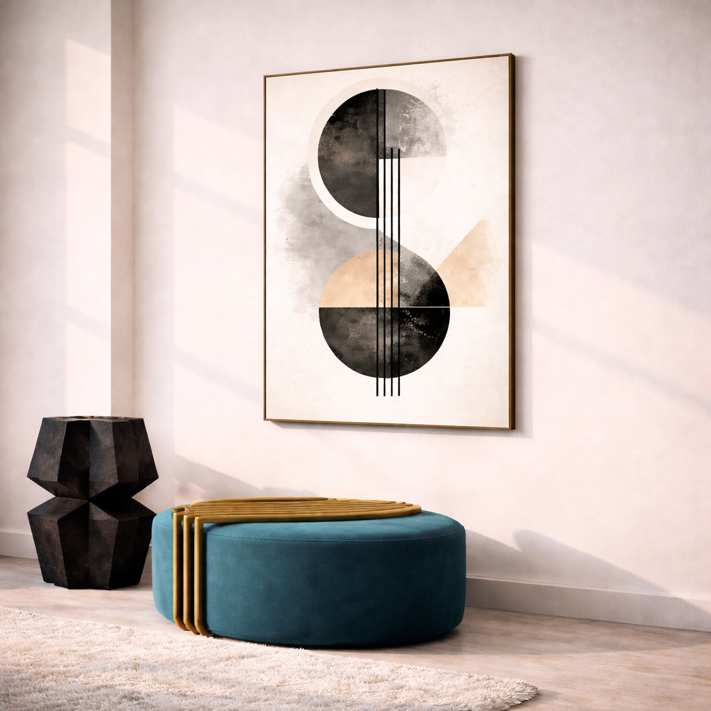 Instant Digital Download – Modern Abstract Geometric Wall Art Set of 3 | Neutral Contemporary Printable Art
