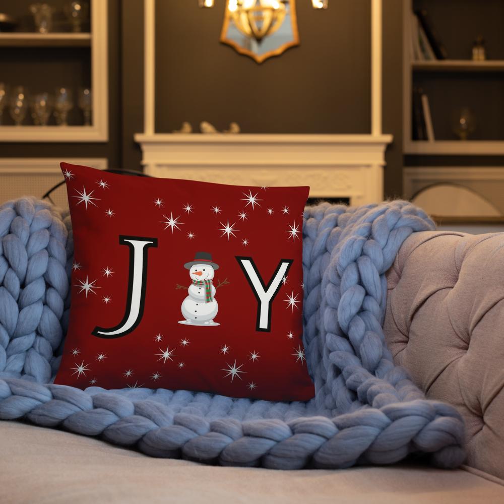 Red Christmas Throw Pillow for Holiday Home Decor – Festive Red Decorative Cushion for Sofa, Couch, Bed, Living Room, Bedroom, Christmas Party, Holiday Gatherings, Cozy Seasonal Accent Pillow – Available in 18x18 & 22x22 Inches