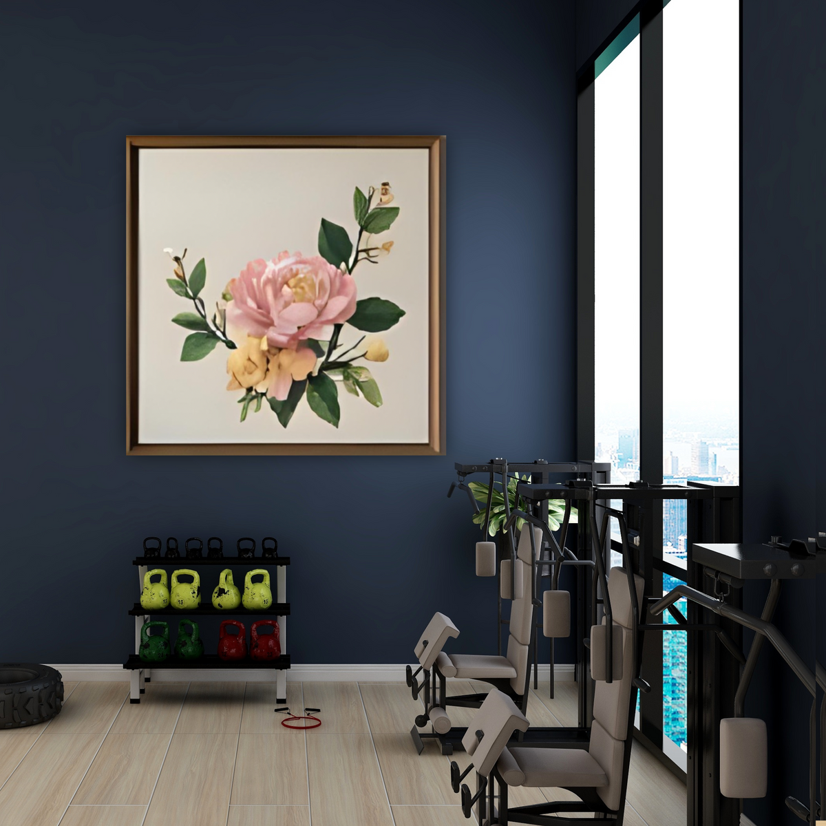 Elegant Floral Wall Art Set – 4 Square Prints in Soft Natural Tones (Digital Download)