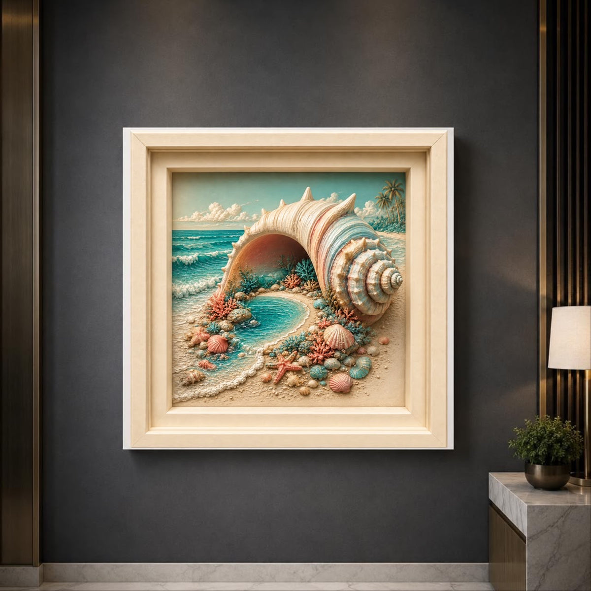 Luxury Sculptural Coastal Wall Art Set of 10 | Premium Square Ocean Gallery Collection | Modern Beach Digital Download | 40 Printable Files