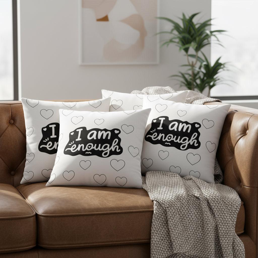 Minimalist Black and White Inspirational Throw Pillow – Modern 22x22 Accent Cushion for Living Room or Bedroom Décor