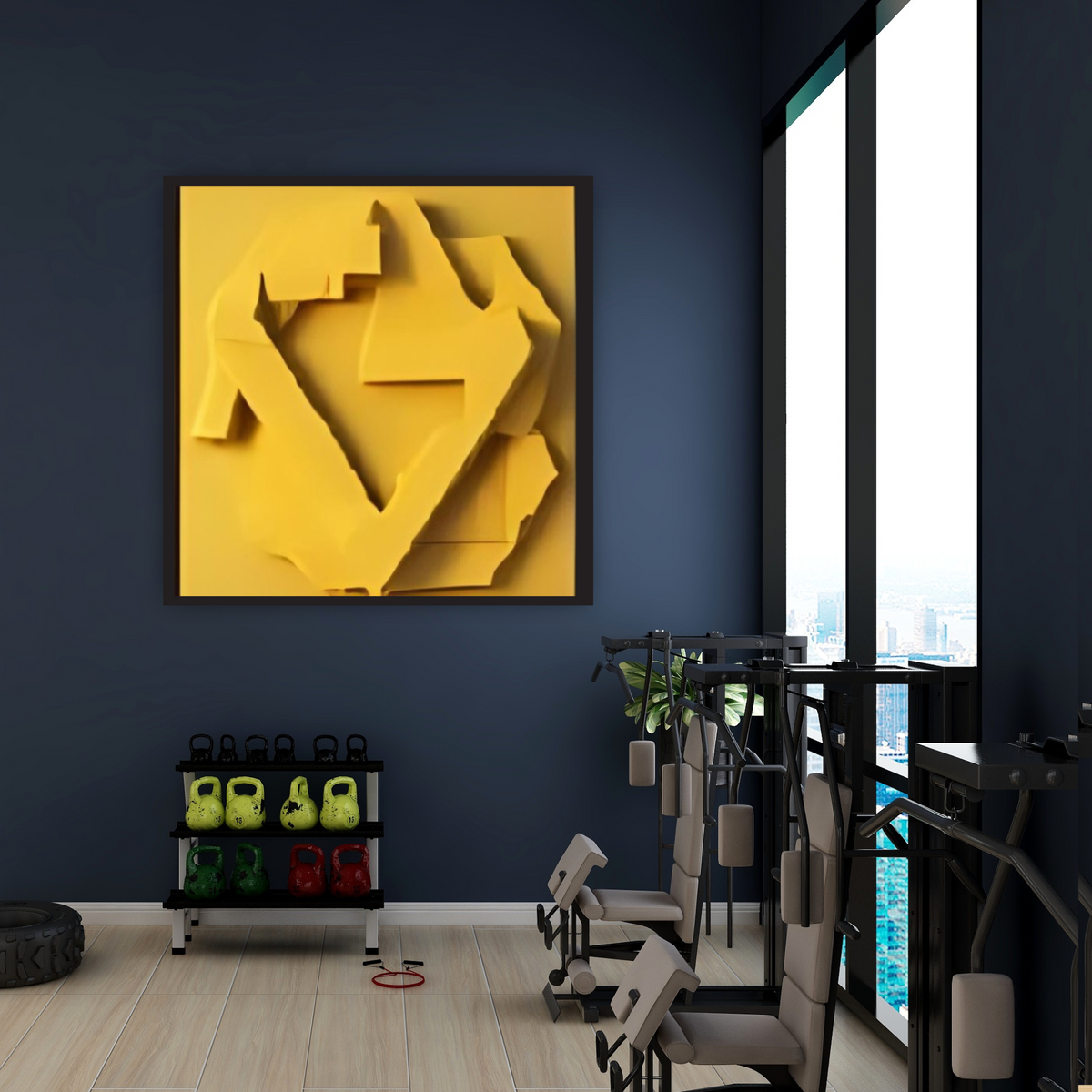 Warm Tones Abstract Wall Art Bundle – 2 Yellow-Themed Digital Prints (16x16, 20x20, 24x24) | Instant Download