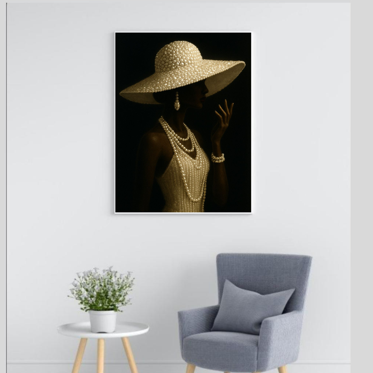 Elegant Pearl Fashion Wall Art Set — Pink & White Woman Portraits | Modern Glam Printable Decor (16×20, 18×24, 24×36)