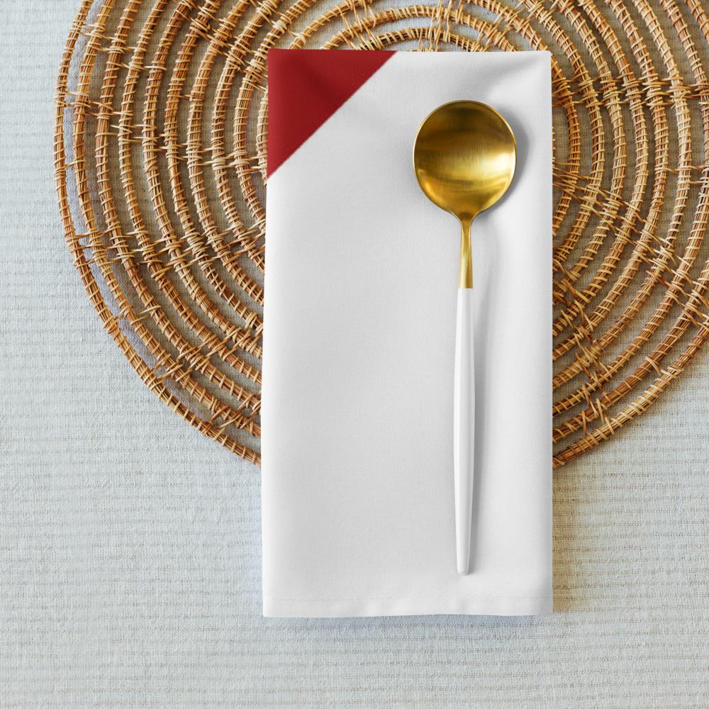 Title: Red & White Festive Cloth Napkin Set (4) — 20 x 20 in Reusable Christmas Table Linens