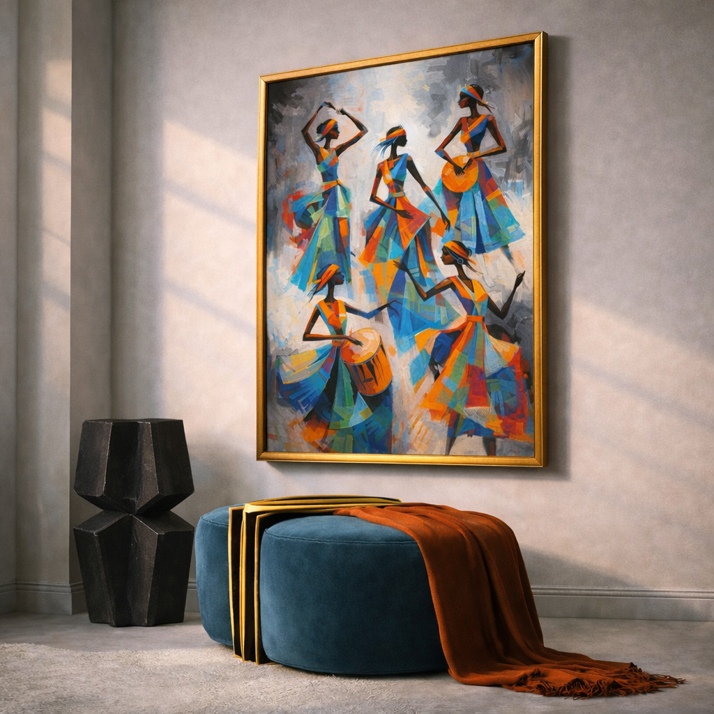 Afrocentric Music and Dance Wall Art Set – Vibrant African Inspired Printable Decor – Modern Cultural Digital Download (11x14, 16x20, 18x24, 24x36)