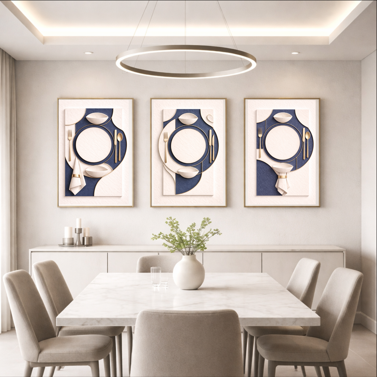 Full House Architectural Wall Art Collection – Deep Blue Edition (40 Coordinated Prints)