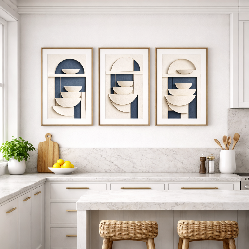 Full House Architectural Wall Art Collection – Deep Blue Edition (40 Coordinated Prints)