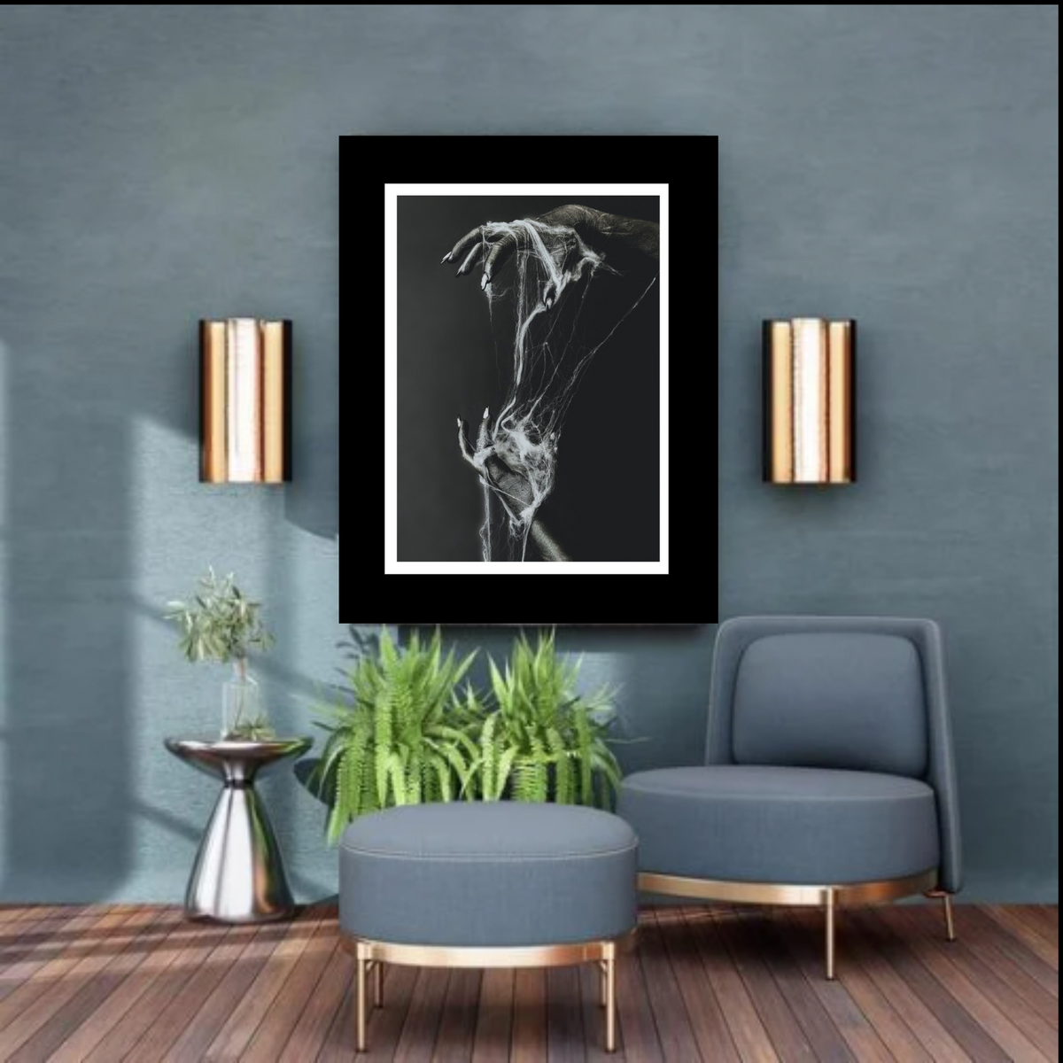 Eerie Black & White Halloween Witch Hand Wall Art | Digital Download Prints