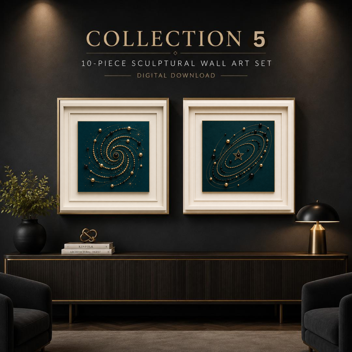 Luxury Abstract Wall Art Set – Elegant Contemporary Digital Prints for Homes, Hotels, Restaurants, Offices & Airbnbs