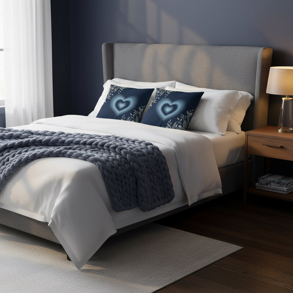 “Elegant Blue Designer Throw Pillow – 18x18 Premium Decorative Cushion for Modern Living Spaces”