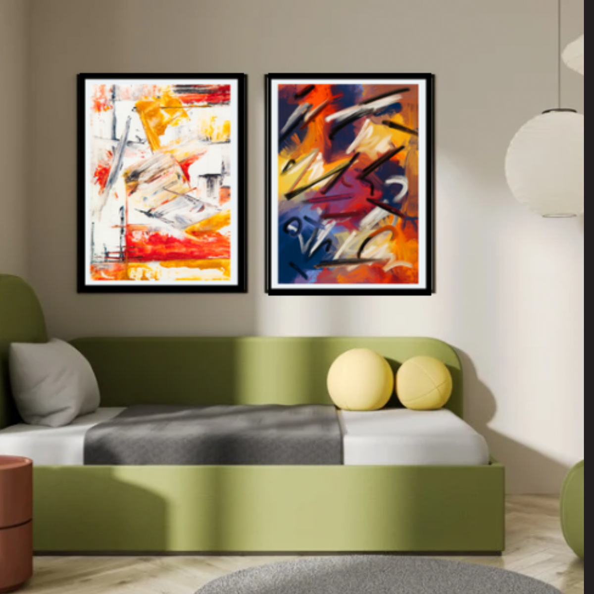 Colorful Abstract Wall Art – 4-Piece Digital Download Set (16x20, 18x24, 24x36 Inches)