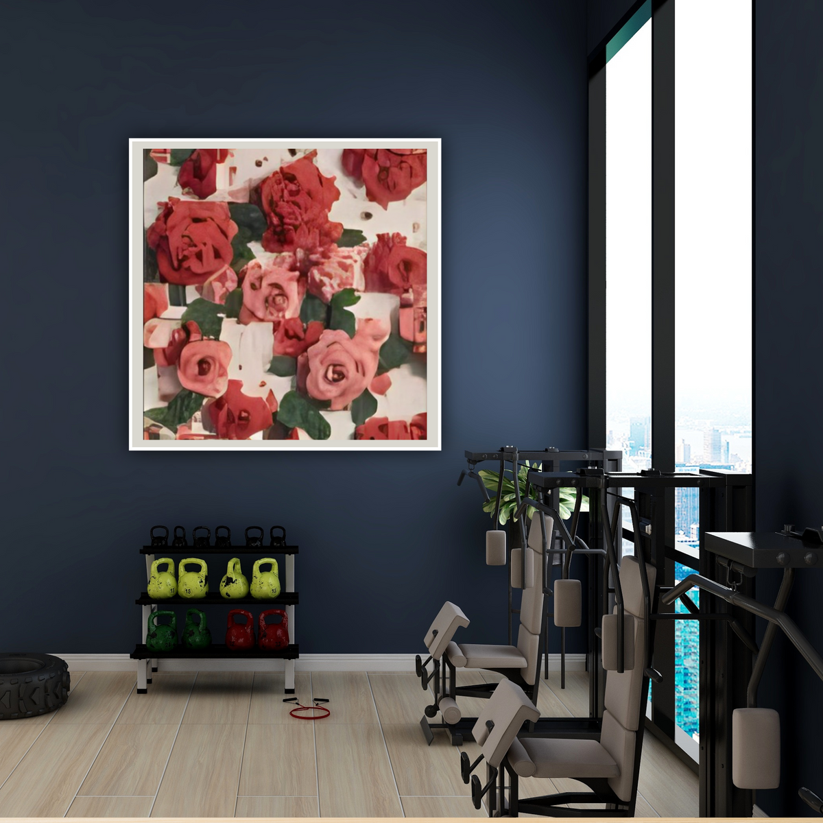 Elegant Floral Wall Art Set – 4 Square Prints in Soft Natural Tones (Digital Download)