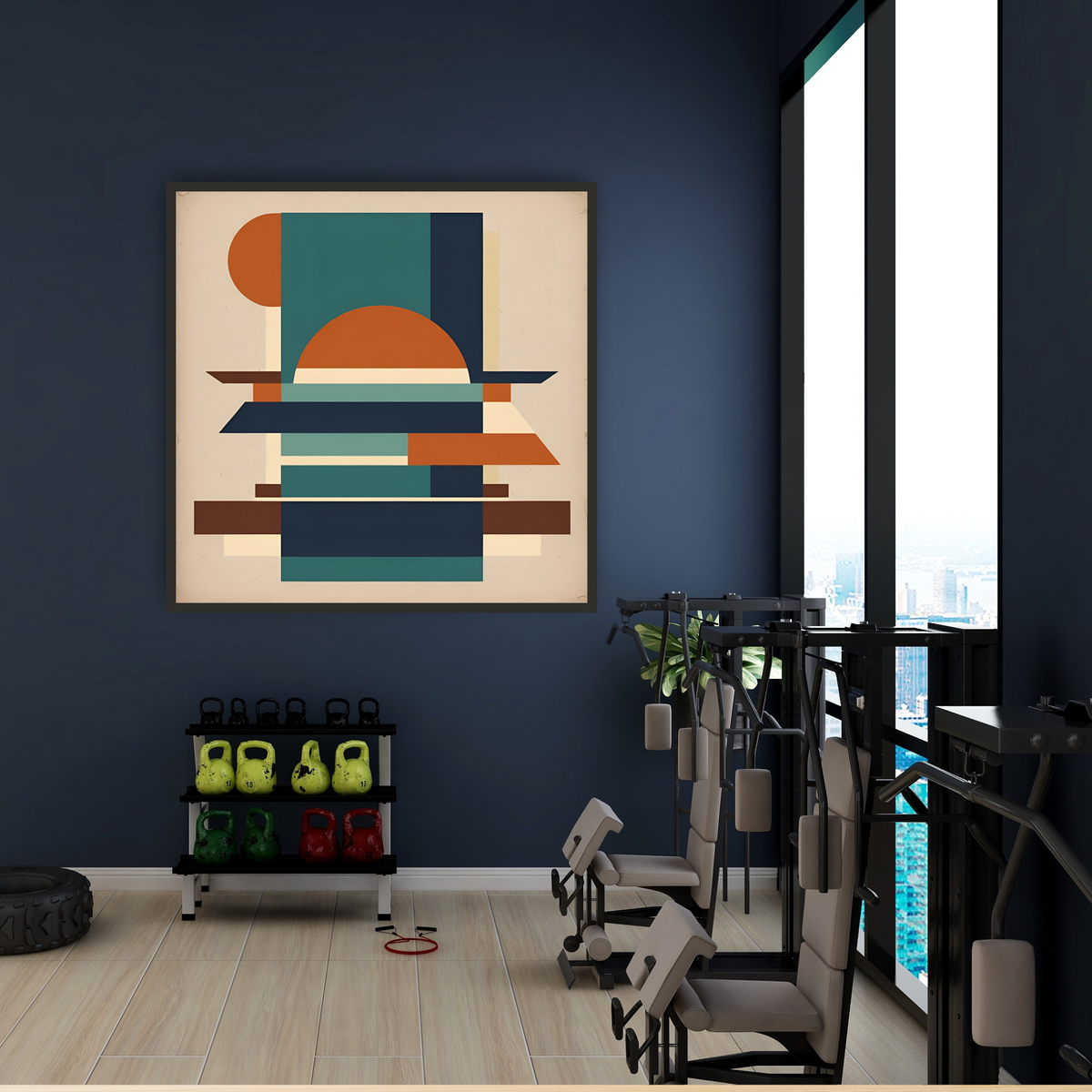 Modern Vintage Abstract Wall Art Set – Square Canvas Prints (16x16, 20x20, 24x24 in)