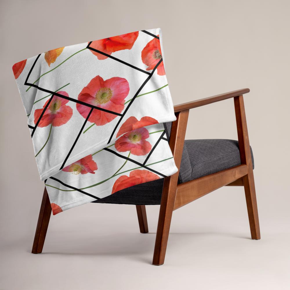 Chic Pink Floral & Zigzag Throw Blanket – Soft 50x60” Cozy Gift for Her, Boho Room Decor