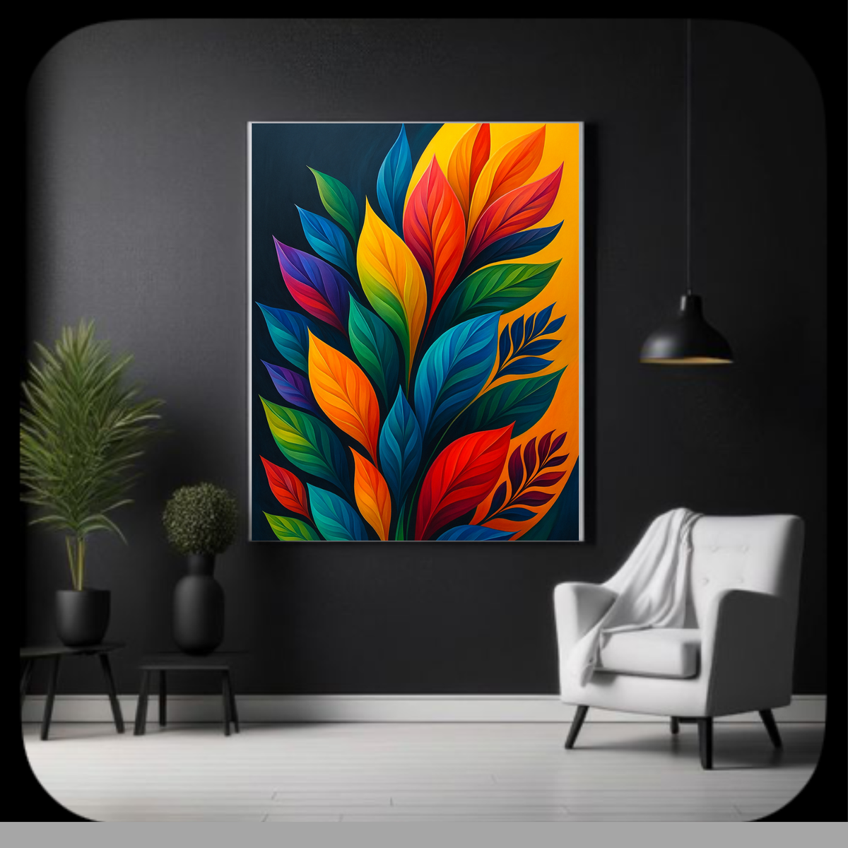 Vibrant Multicolored Floral Wall Art – Digital Download (16x20, 18x24, 24x36 Inches)