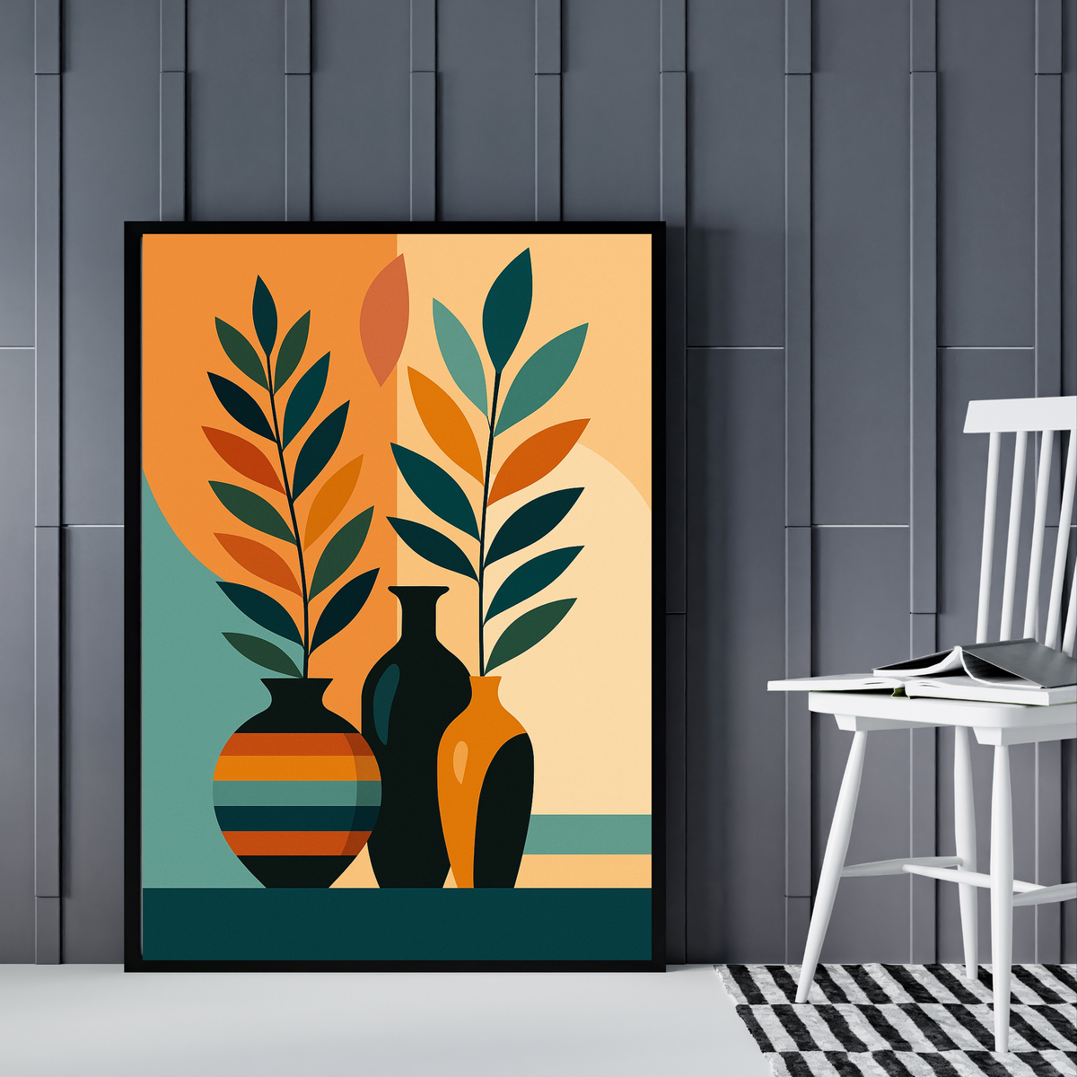 Botanical Flower Wall Art Set of 3 – Digital Download | Vase Art Prints in 3 Sizes (16x20, 18x24, 24x36”)