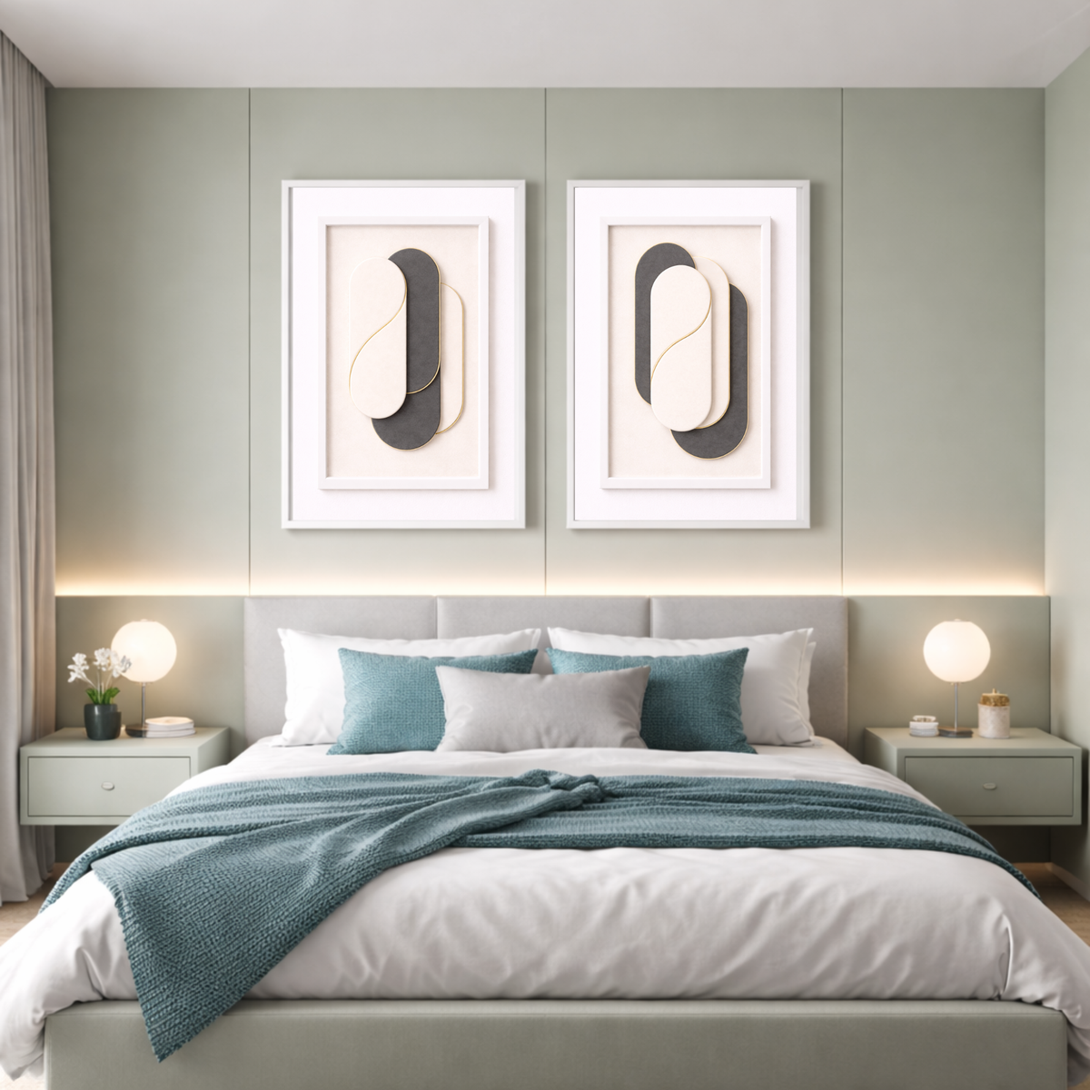 Luxury Sculptural Wall Art System – 40-Piece Architectural Abstract Print Collection for Homes, Hotels, Offices, Airbnb, Restaurants & More