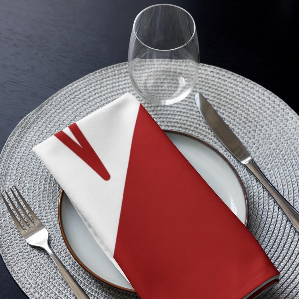 Title: Red & White Festive Cloth Napkin Set (4) — 20 x 20 in Reusable Christmas Table Linens