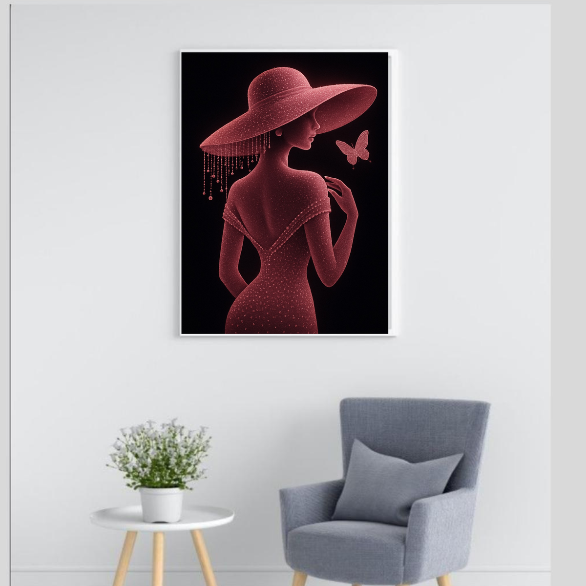 Pearl Silhouette Wall Art Set (2-Piece) | Luxury Fashion-Inspired Wall Decor