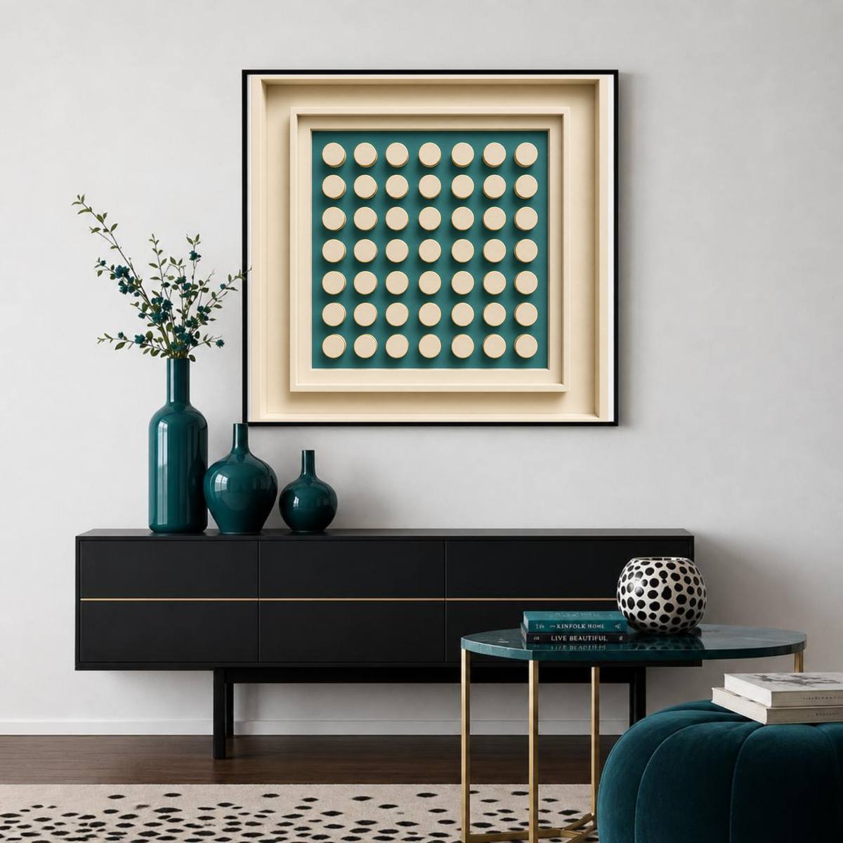 Bold Sculptural Abstract Wall Art Set – Modern Square Digital Prints in Rich Contemporary Colors | Luxury Geometric Wall Décor