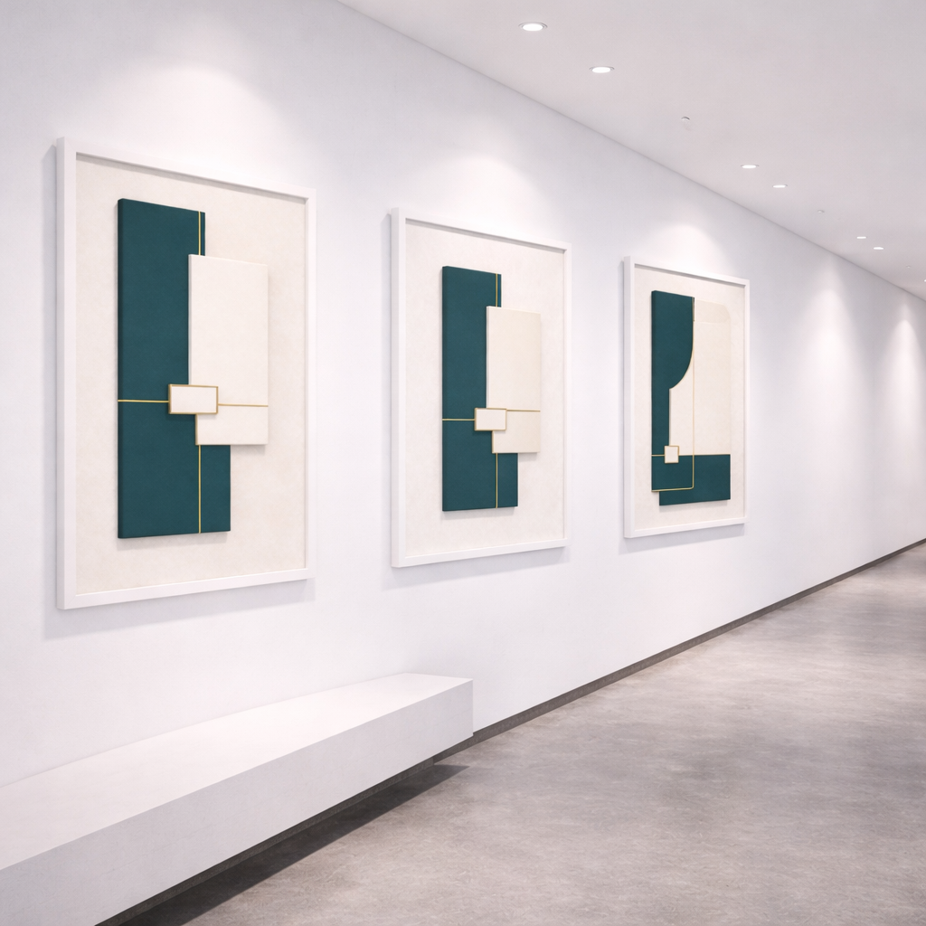 Luxury Sculptural Wall Art System – 40-Piece Architectural Abstract Print Collection for Homes, Hotels, Offices, Airbnb, Restaurants & More