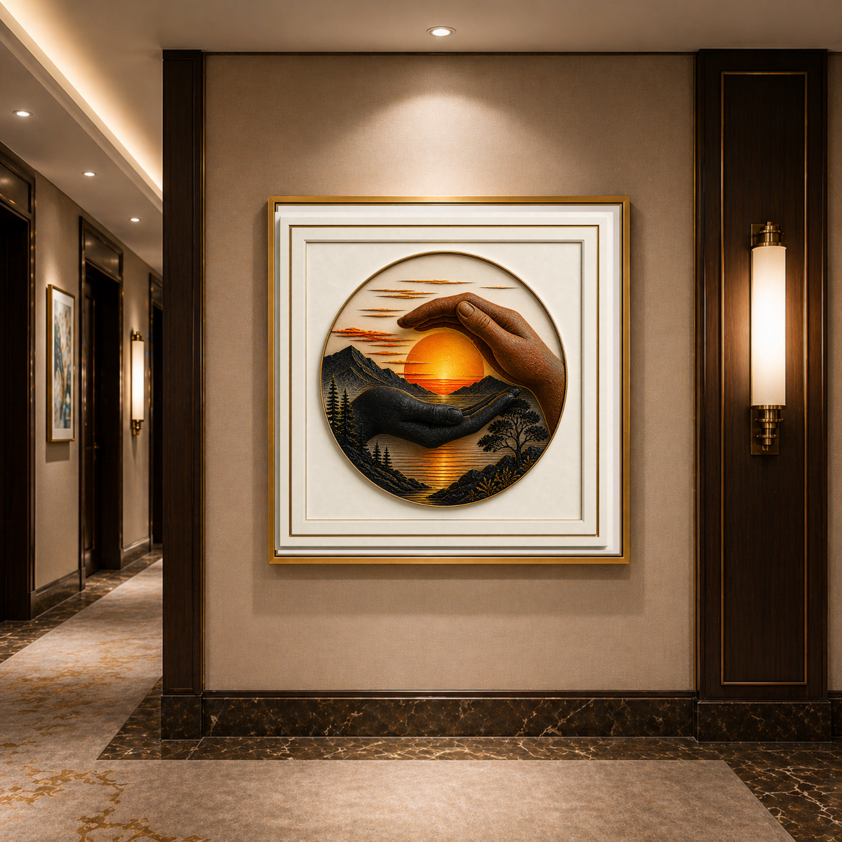 Luxury Nature-Inspired Abstract Wall Art Set – Elegant Square Digital Prints for Homes, Hotels, Restaurants, Offices & Airbnbs
