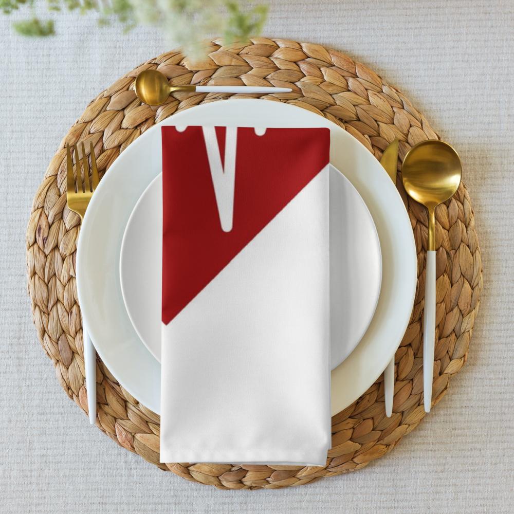 Title: Red & White Festive Cloth Napkin Set (4) — 20 x 20 in Reusable Christmas Table Linens