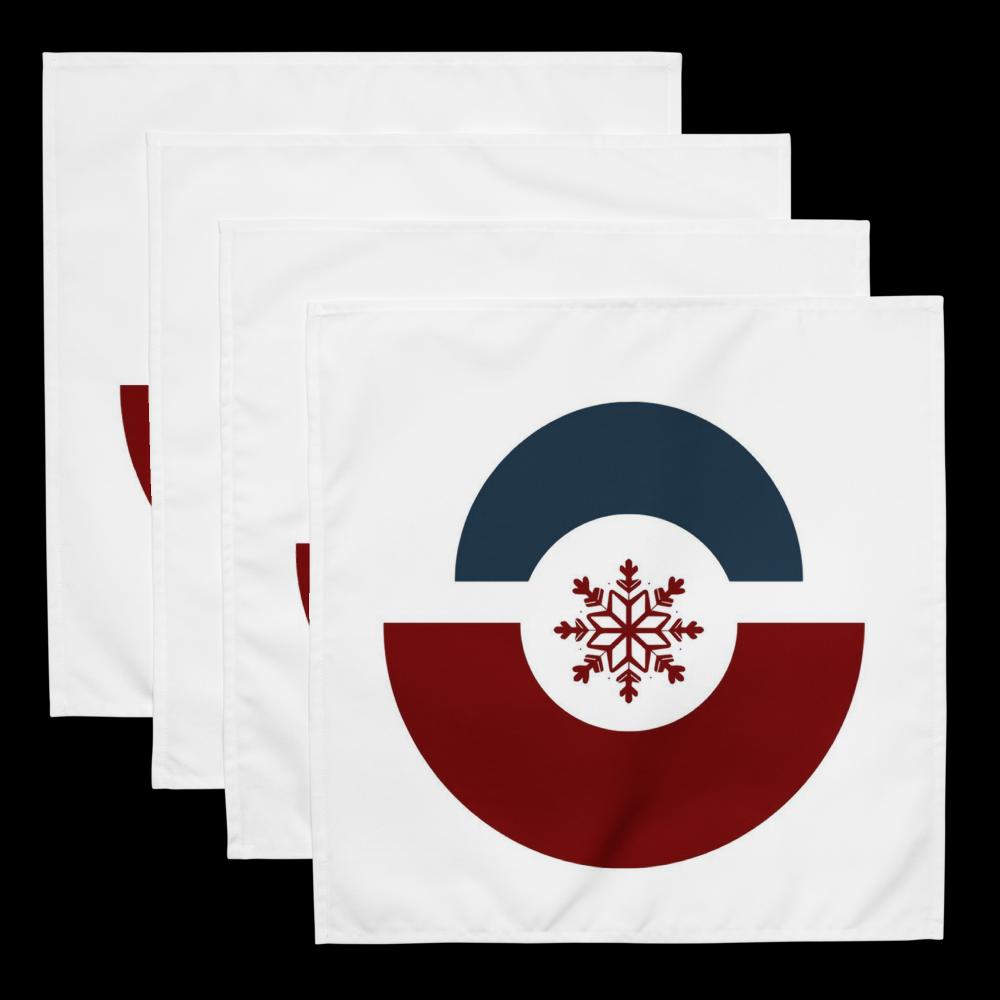 Red, White & Blue Christmas Cloth Napkins Set of 4 – 20x20” Reusable Holiday Dinner Napkins for Festive Table Settings, Elegant Cotton Napkin Set for Christmas Decor & Winter Parties
