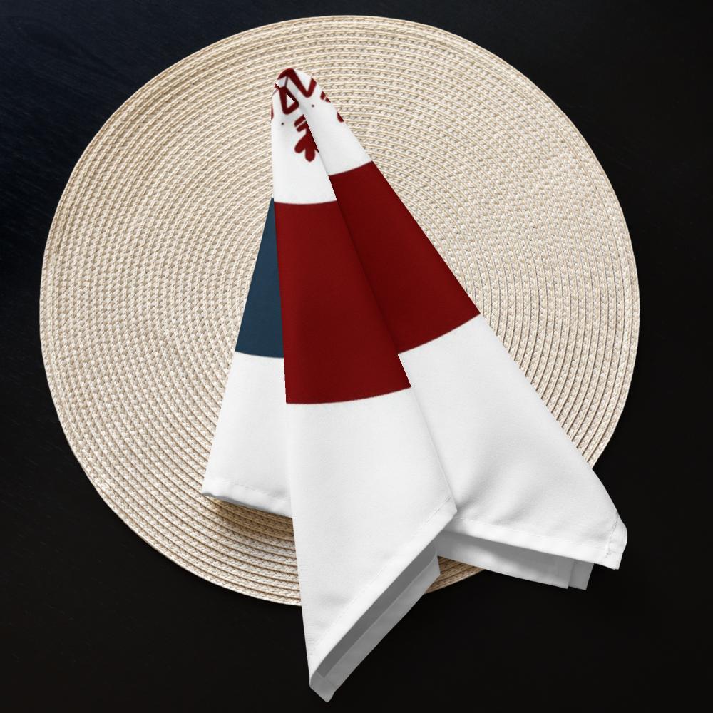 Red, White & Blue Christmas Cloth Napkins Set of 4 – 20x20” Reusable Holiday Dinner Napkins for Festive Table Settings, Elegant Cotton Napkin Set for Christmas Decor & Winter Parties