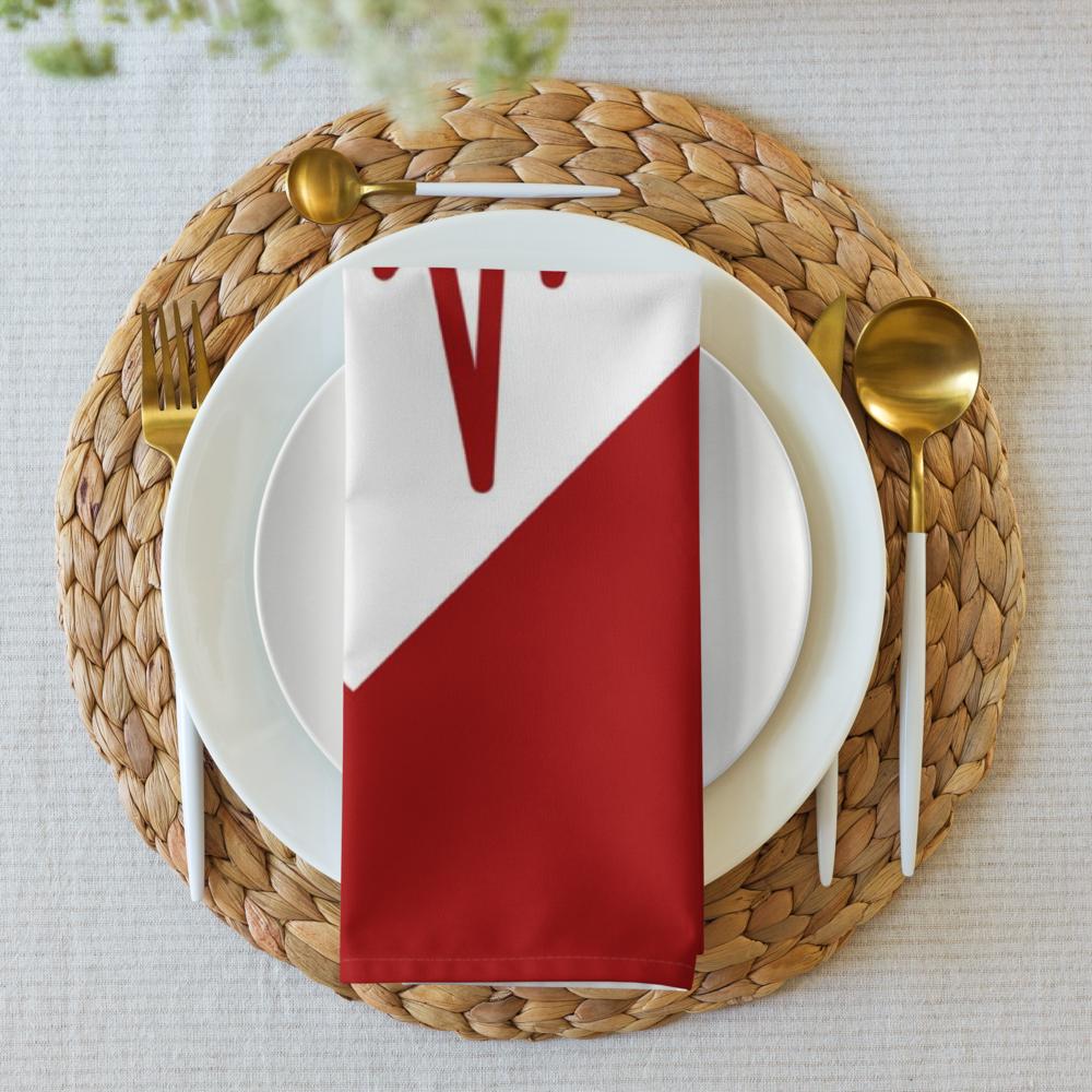 Title: Red & White Festive Cloth Napkin Set (4) — 20 x 20 in Reusable Christmas Table Linens