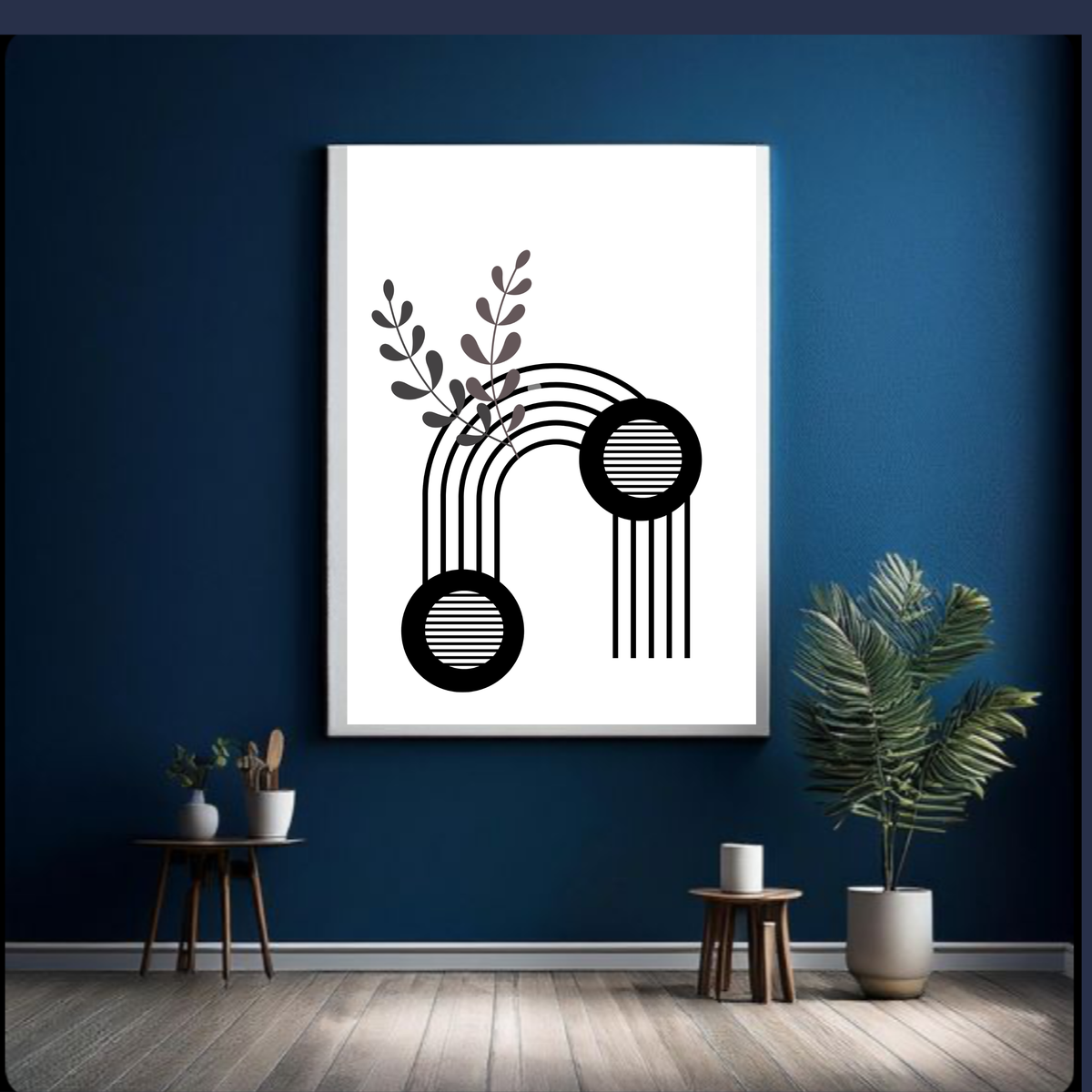 Black & White Boho Wall Art – Minimalist Digital Download Print, Modern Neutral Home Décor (16x20, 18x24, 24x36)