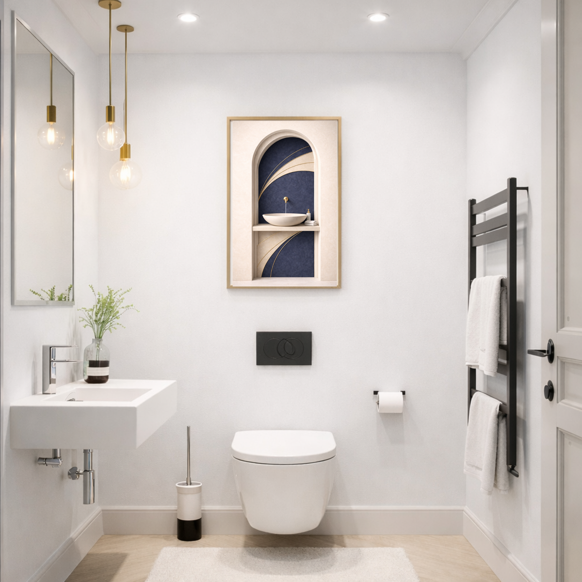 Full House Architectural Wall Art Collection – Deep Blue Edition (40 Coordinated Prints)