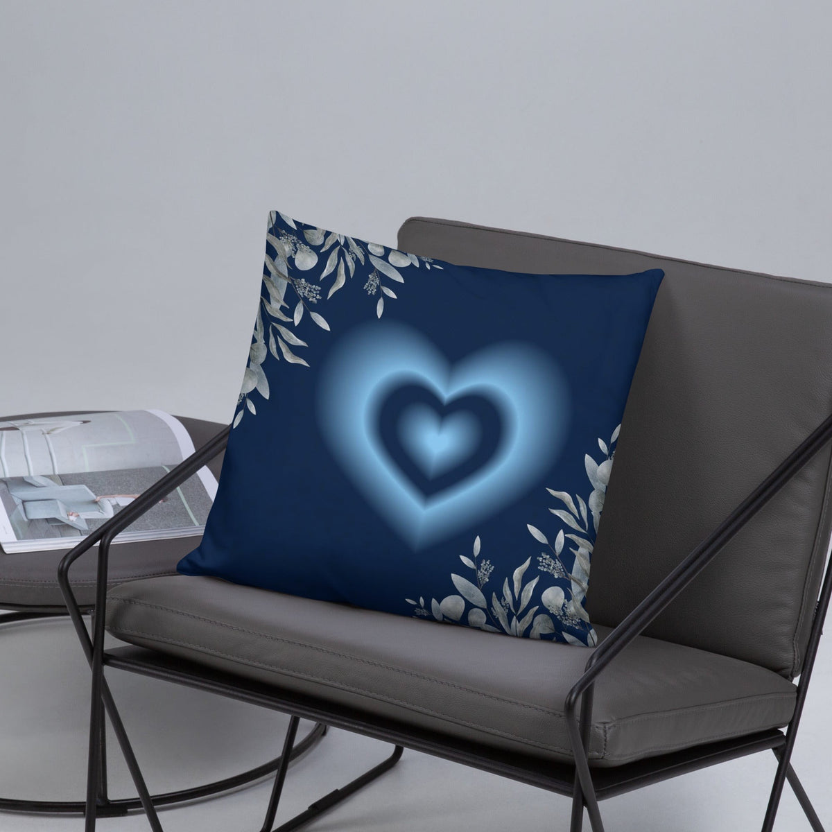 “Elegant Blue Designer Throw Pillow – 18x18 Premium Decorative Cushion for Modern Living Spaces”