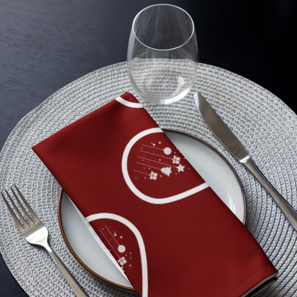 Red Christmas Cloth Napkin – 20x20 Inch Reusable Holiday Dinner Napkin with Festive Christmas Design | Elegant Fabric Napkin for Table Settings, Parties & Family Gatherings