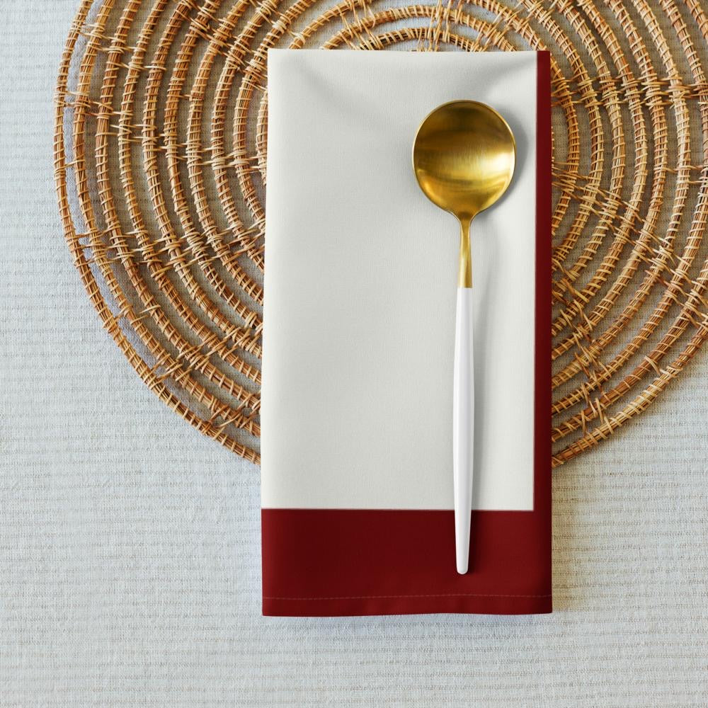 Red & White Holiday Cloth Napkin Set (4) — 20 x 20 in Reusable Christmas Dinner Napkins