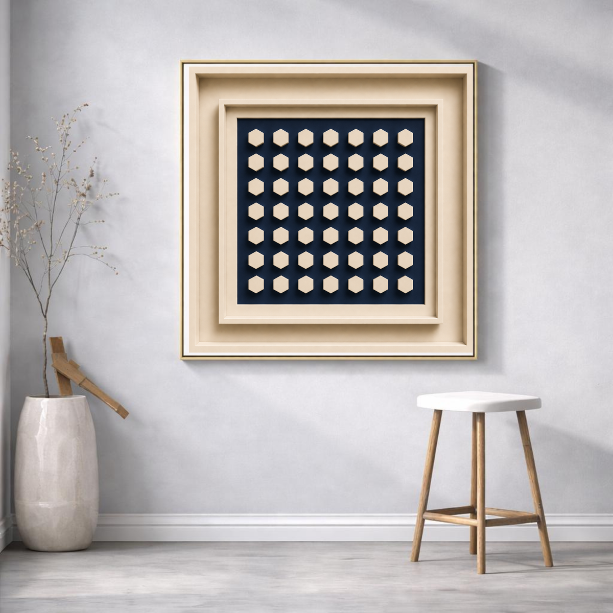 Bold Sculptural Abstract Wall Art Set – Modern Square Digital Prints in Rich Contemporary Colors | Luxury Geometric Wall Décor