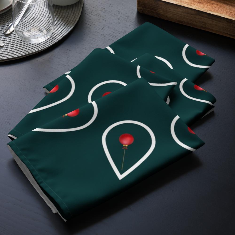 Green Christmas Cloth Napkin Set of 4 | 20x20” Fabric Dinner Napkins | Elegant Holiday Table Décor for Christmas Dining & Entertaining