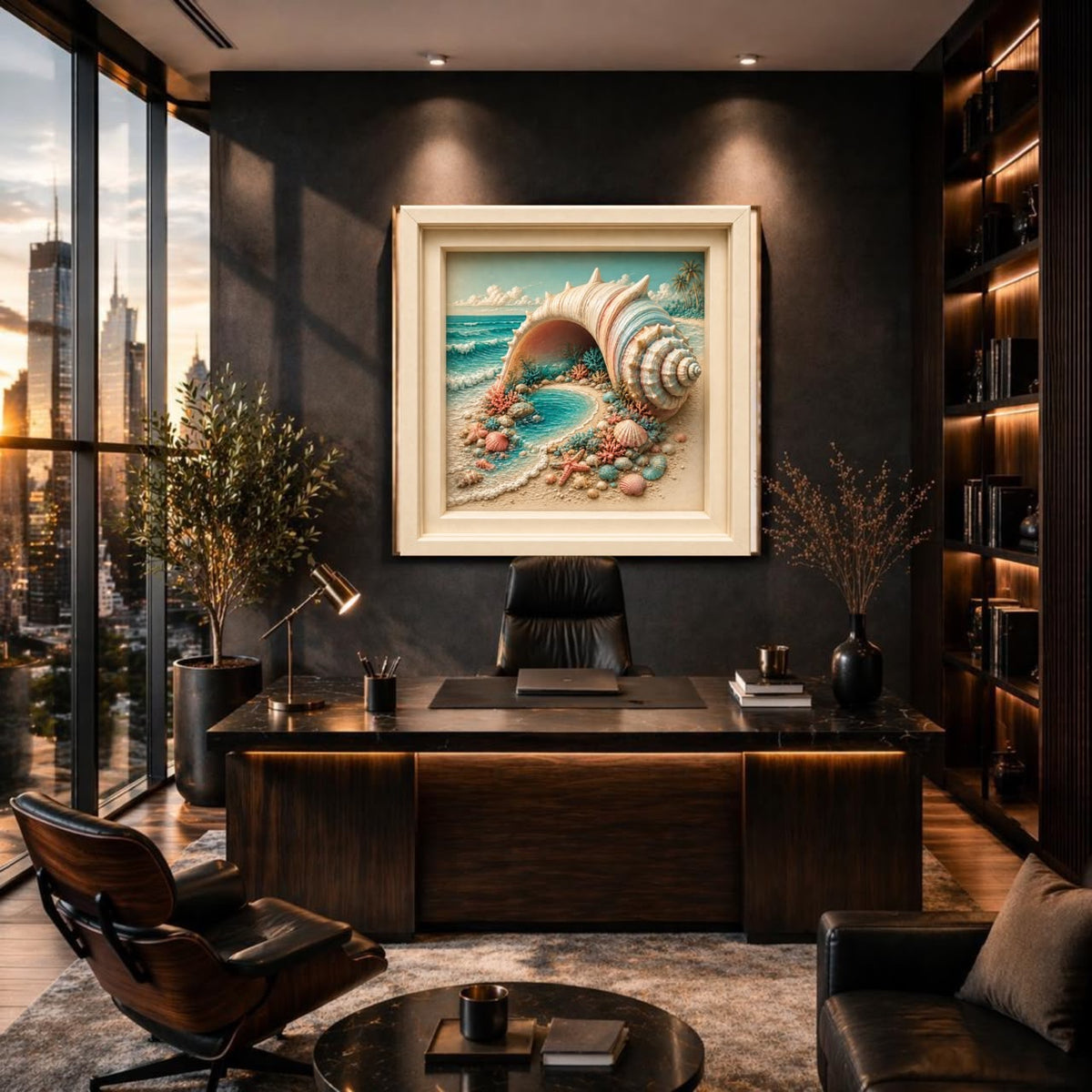 Luxury Sculptural Coastal Wall Art Set of 10 | Premium Square Ocean Gallery Collection | Modern Beach Digital Download | 40 Printable Files