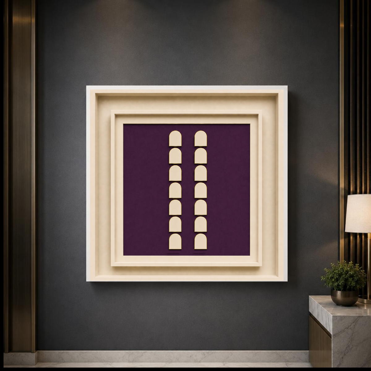 Bold Sculptural Abstract Wall Art Set – Modern Square Digital Prints in Rich Contemporary Colors | Luxury Geometric Wall Décor