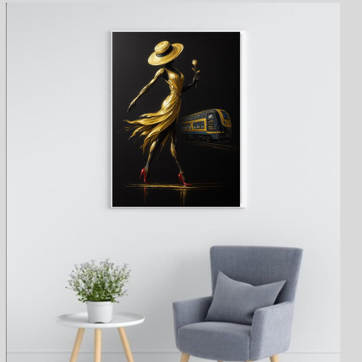 2-Piece Fashion Portrait Wall Art Set – Modern Digital Painting Prints