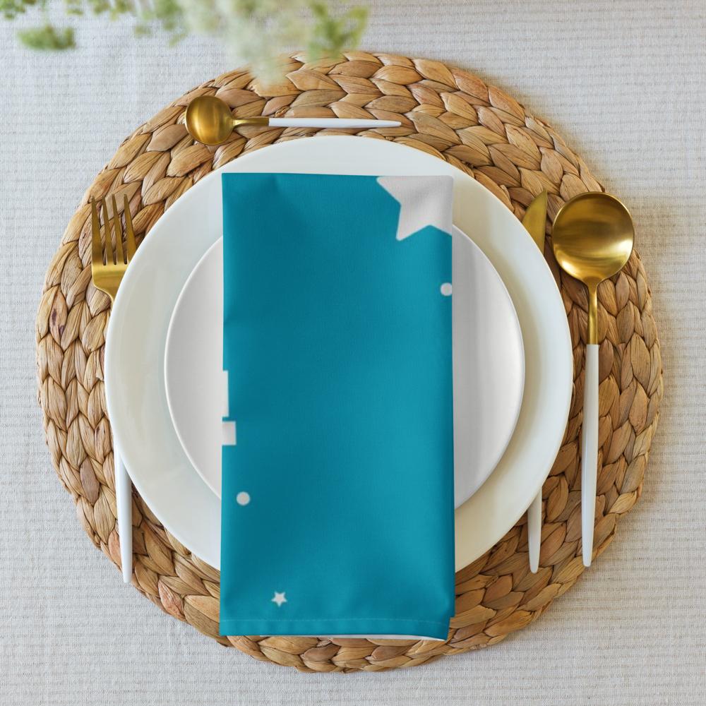 Teal and White Christmas Cloth Napkin Set – 4 Pack | 20x20 Inch Holiday Table Décor, Elegant Reusable Fabric Napkins for Dining, Parties & Christmas Tablescape